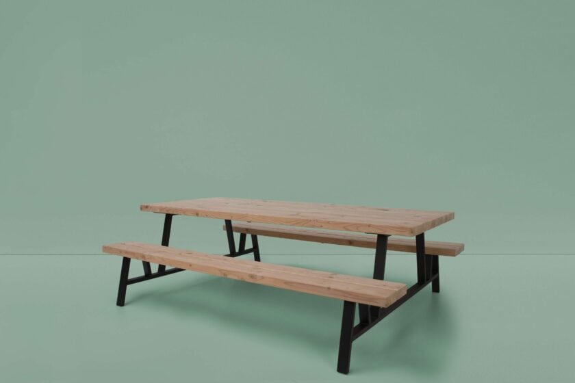 hippe picknicktafel, een design van Mooimakerij Houtkwadraat.